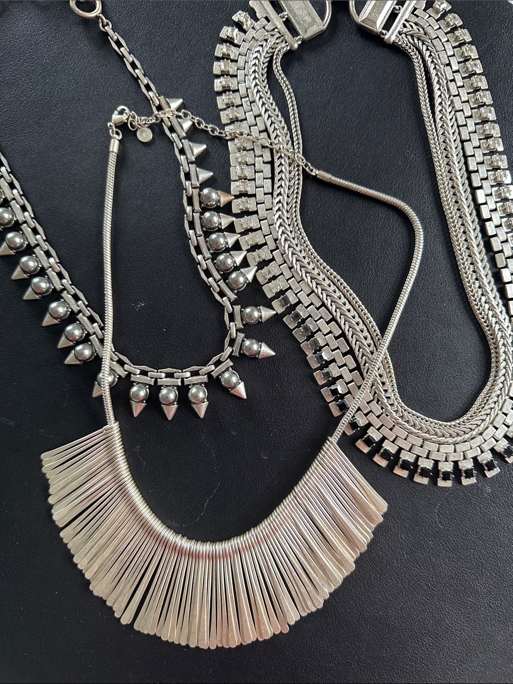 Stella and Dot Silver Tone Necklaces (THREE)